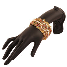 Load image into Gallery viewer, Traditional Antique Kundan Curvy Screw Foldable Kada Bracelets