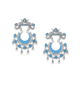 Load image into Gallery viewer, Silver Blue Earrings