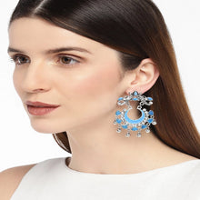 Load image into Gallery viewer, Silver Blue Earrings