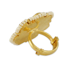 Load image into Gallery viewer, Royal Jadau Kundan Statement Ring With Ruby Stones