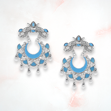 Load image into Gallery viewer, Silver Blue Earrings